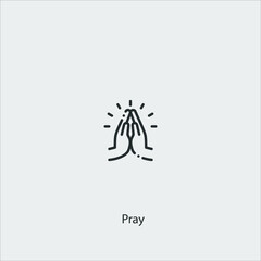 pray icon vector icon.Editable stroke.linear style sign for use web design and mobile apps,logo.Symbol illustration.Pixel vector graphics - Vector