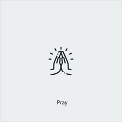pray icon vector icon.Editable stroke.linear style sign for use web design and mobile apps,logo.Symbol illustration.Pixel vector graphics - Vector