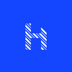 logo icon letter H, editable vector diagonal lines