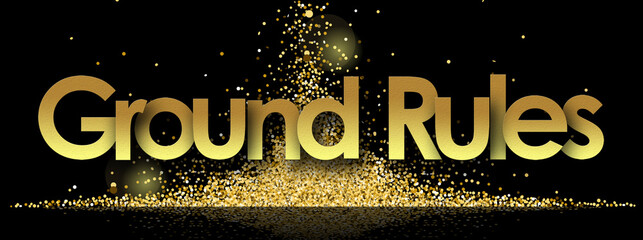 Ground Rules in golden stars and black background