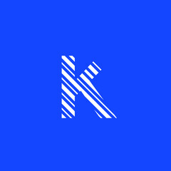 logo icon letter K, editable vector diagonal lines