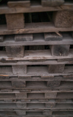 Stacks of wooden shipping cargo pallet stack 