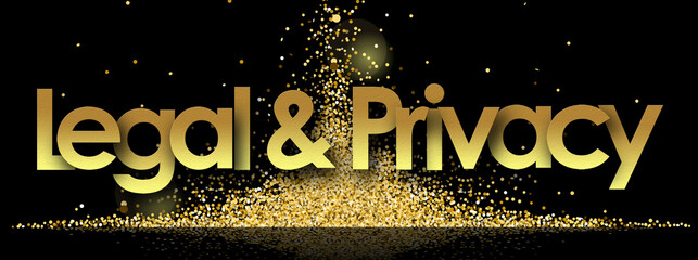 Legal & Privacy in golden stars and black background
