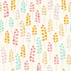 stylized floral seamless pattern. Vector imitation of watercolor. summer pattern with twigs and flowers. For fabric design, packaging, wrapping, wallpaper