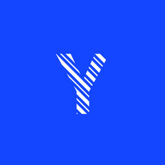 logo icon letter Y, editable vector diagonal lines