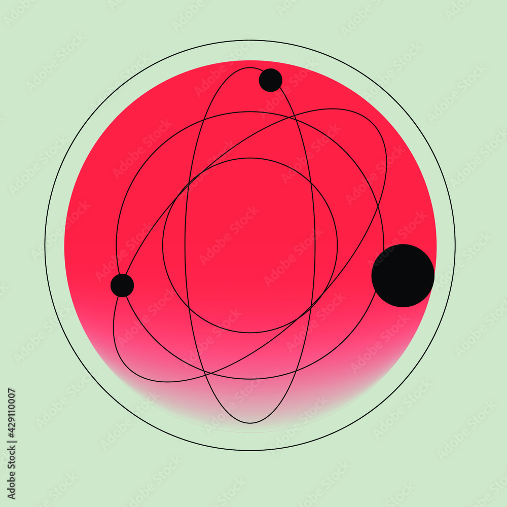 Poster abstract vector illustration of the galaxy and space system.