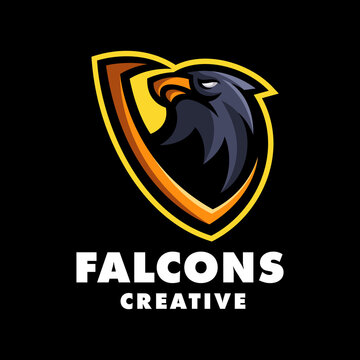 Falcon Head Modern Mascot Logo Template