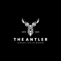 Obraz premium Deer, Stag, Antler Badge Emblem Modern Logo Template