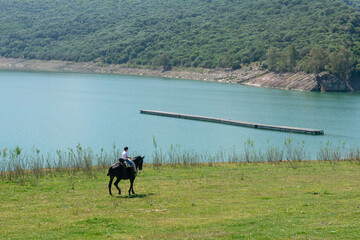 Obraz na płótnie Canvas Bornos reservoir lake, Cadiz. Andalucia. España. Europa. April 18, 2021 
