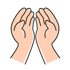 手　手のひら　すくう　指　イラスト素材