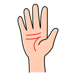 手　手のひら　手相　パー　イラスト素材