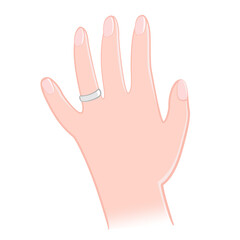 手　指輪　女性　リング　結婚　イラスト素材