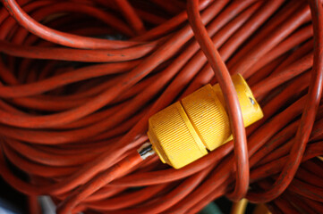 Old worn electrical cord