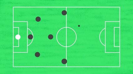 Soccer of Football Field Animation with 352 Tactic Formation with Line animation - Powered by Adobe