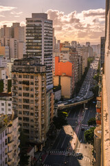 São Paulo city center with the view of the minhocao