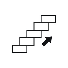 Stairs up icon design isolated on white background