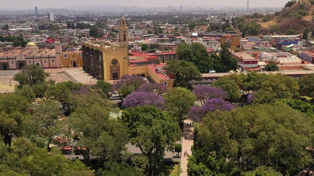Vista aérea de la Plaza de la Concordia, Cholula Puebla