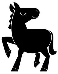 黒い馬のイラストC 