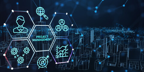 Project management concept. Business, Technology, Internet and network concept