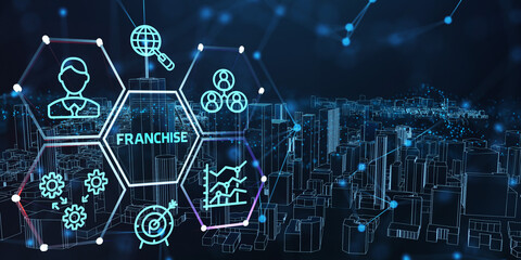 Franchise concept. Business, Technology, Internet and network concept.