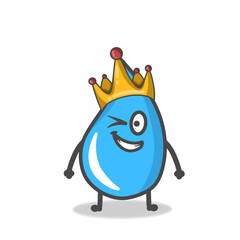 Cute Water Character Flat Cartoon Emoticon Vector Template Design Illustration