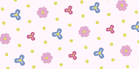 ピンクの花のかわいいパターンのベクターのイラスト
