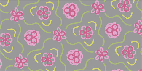 ピンクの花のパターンのベクターのイラスト
