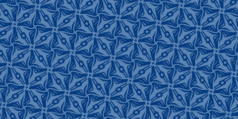 青色の幾何学的なシームレスなパターンのベクターの背景イラスト
