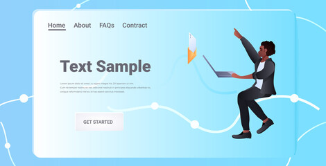 businessman working on laptop african american business man analyzing documents paper work communication