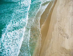 beach and sea drone point of view