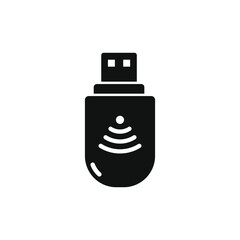 USB wifi adapter icon flat style isolated on white background. Vector illustration