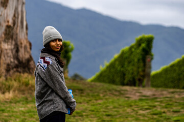 person by the vineyard