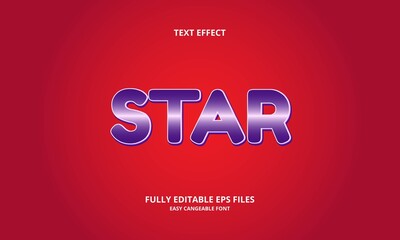 Editable text effect star title style
