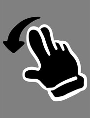 Black Touch gesture set drawn with a pen