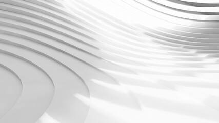 Obraz premium Abstract Curved Shapes. White Circular Background.