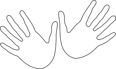 trace of hands in the form of a contour