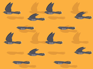 Animal Animation Sequence Common Cuckoo Flying Cartoon Vector Seamless Wallpaper
