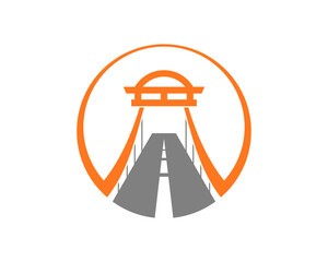 Bridge road vector illustration logo