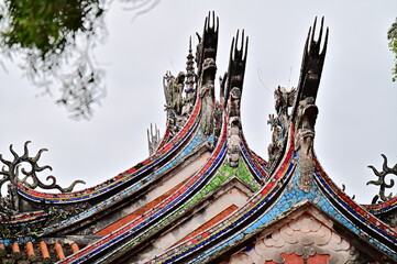 Xizhi, New Taipei City, Taiwan - February 28, 2021: The magnificent building of the Gongbei Temple...