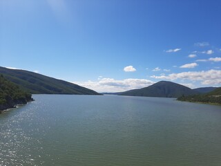 lake and mountains