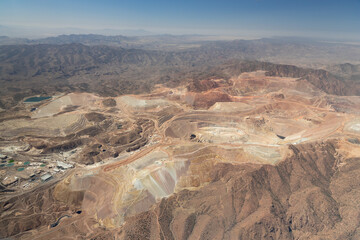 Aerial view of Morenci, Arizona copper mine which is the largest in North America.