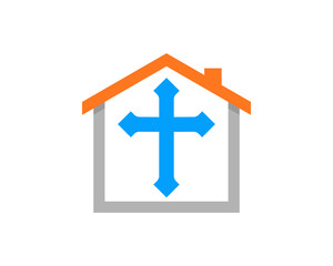 Obraz premium House with christian cross inside
