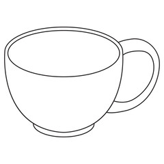 cup line vector illustration,isolated on white background