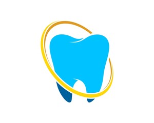 healthy tooth with oval swoosh inside