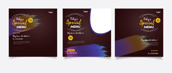 Fototapeta premium social media instagram post template. Suitable for Social Media Post Restaurant and culinary Promotion.