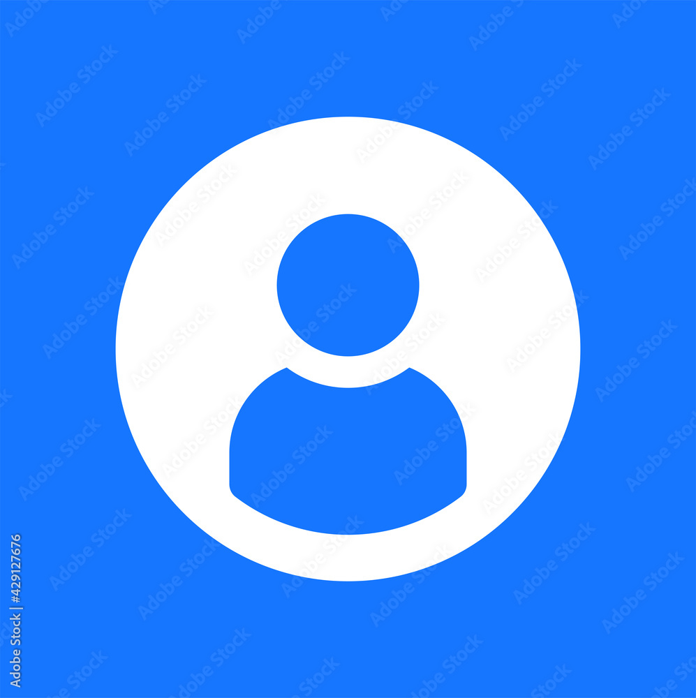 Poster Avatar, profile simple icon vector.