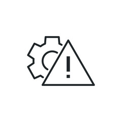 Failure, system error line icon. Simple outline style. Alert, gear, mechanical concept. Vector illustration isolated on white background. EPS 10.