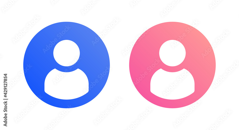 Aufkleber User icon in circle shape with blue and pink color design.