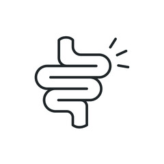 Intestine line icon. Simple outline style. Bowel, healthy stomach, gut constipation concept. Symbol of digestion system. Vector illustration isolated on white background. EPS 10.