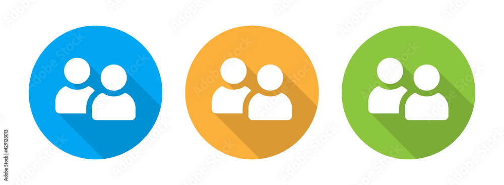 Leinwandbilder Multi user icon round button colorful design.